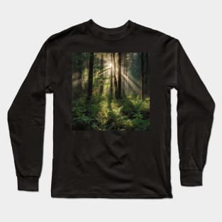 Sunshine on the dense forests after the rain Long Sleeve T-Shirt